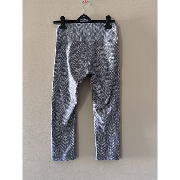 Lululemon Wunder Under Crop Sz 10 (Hi-Rise) 21" Luon Jacquard Battleship Silver - Picture 2 of 12